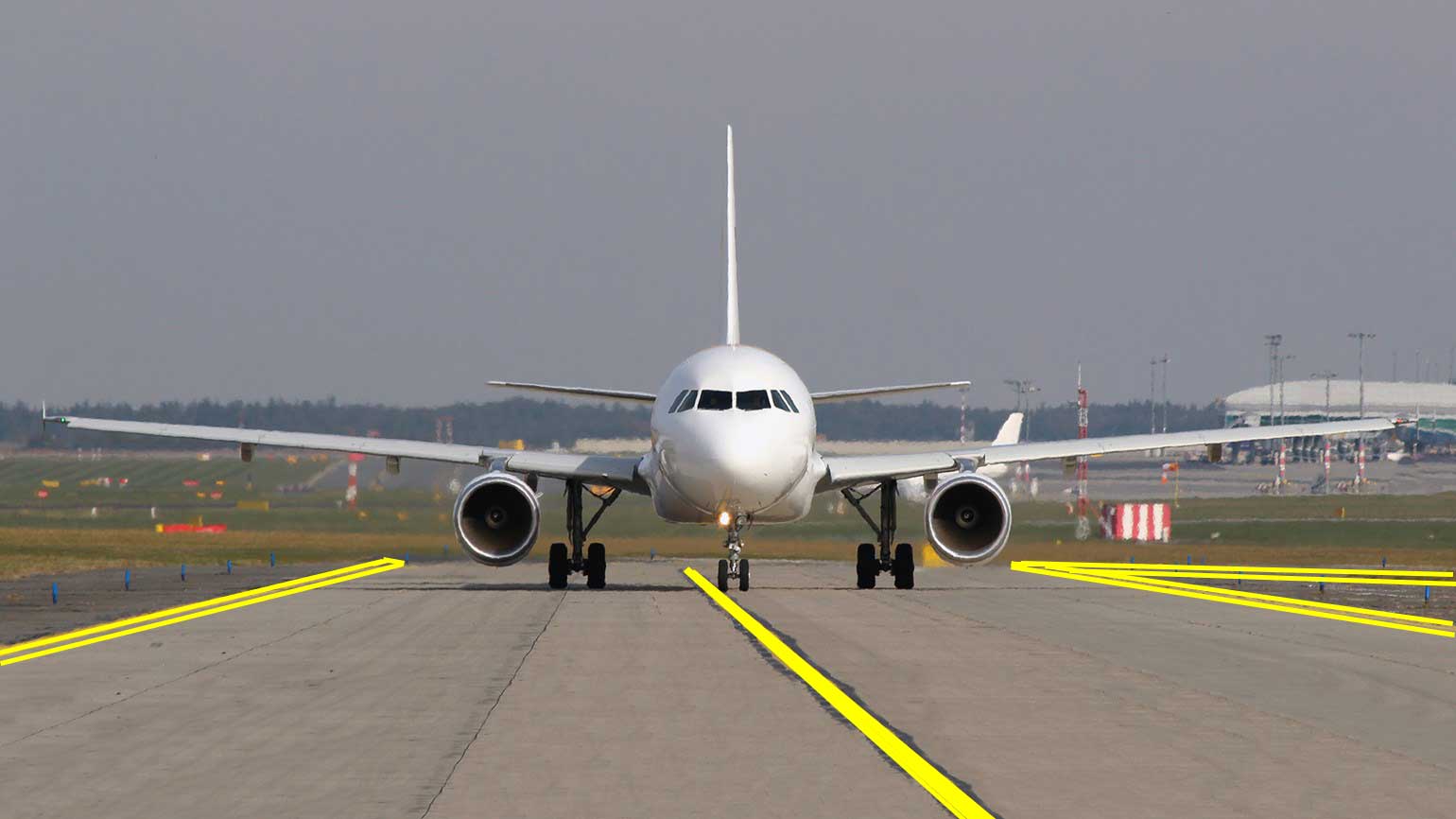 Yellow lanes pertain to aircraft