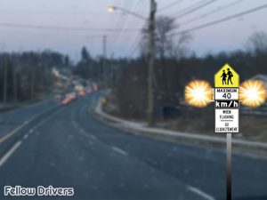 school zone speed 40 km when flashing